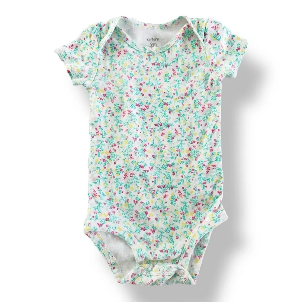 Carter’s | Floral Short Sleeve Bodysuits (9 mos)